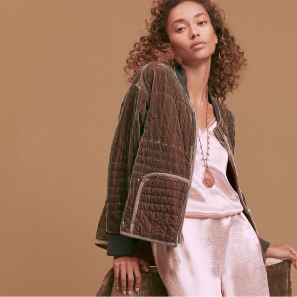 ANTHROPOLIGIE Hei Hei Velvet quilted jacket Sz XS - Picture 9 of 13